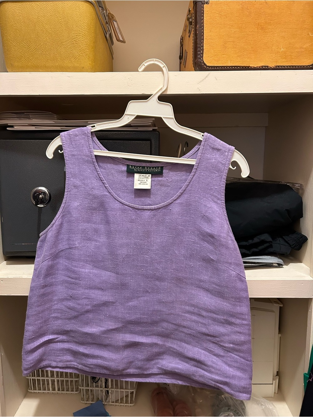 Harve Benard Lavender Linen Scoop Neck Tank Top